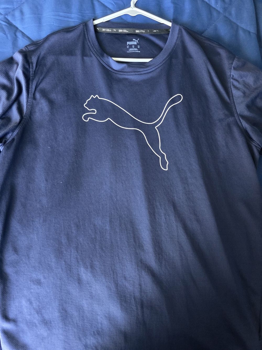 Puma Navy Athletic Dry Cell Tee with White Logo